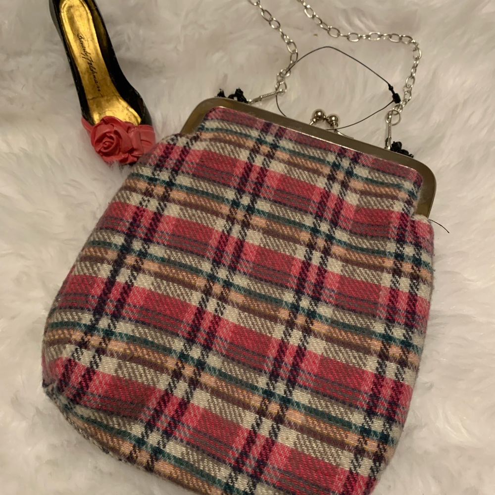 NANETTE LAPORE mini plaid flannel clasp shoulder bag LNWOT
